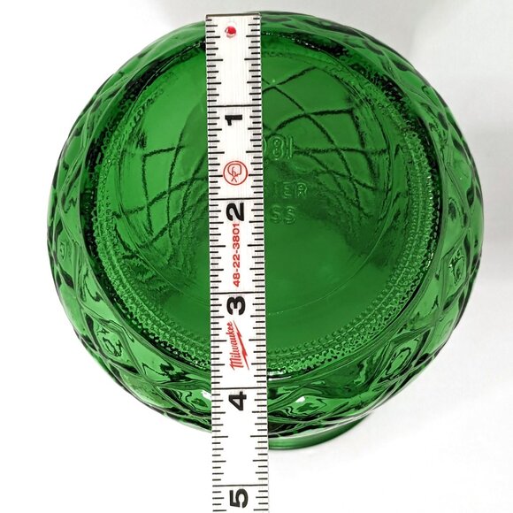 Emerald Green Vase Vintage Hoosier Glass 9 3/4" Tall Quilted Diamond 4081 USA - Picture 9 of 12